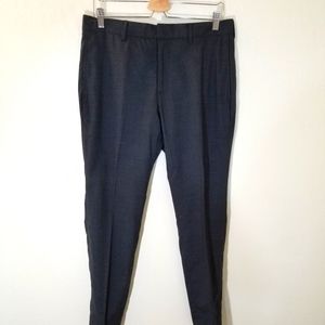 DKNY Mens Dark Gray Tapered Wool Dress Pants 32